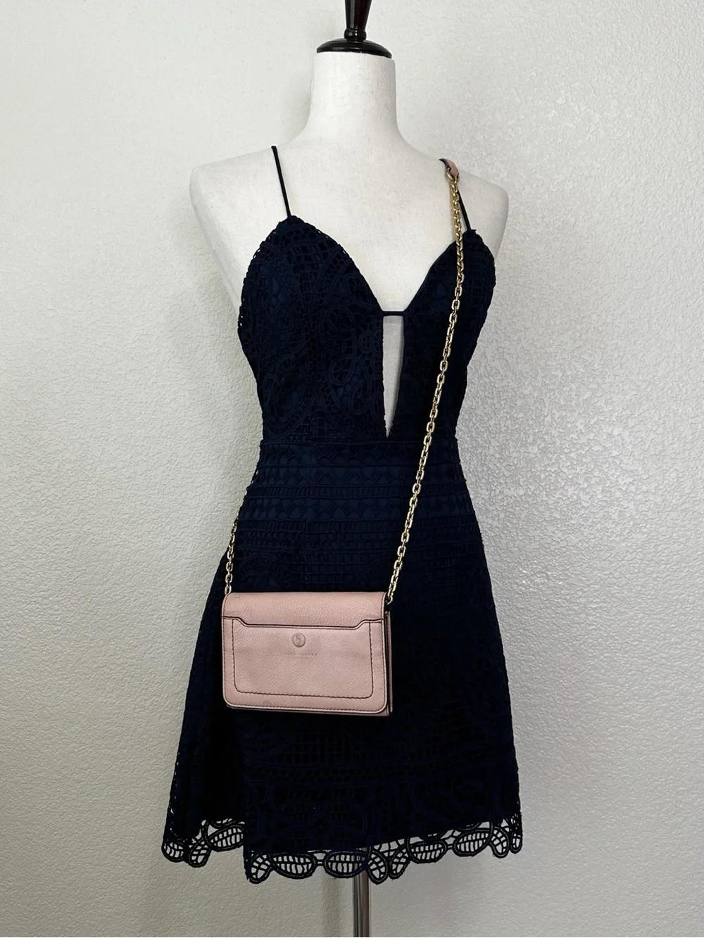 Marc Jacobs Pink Leather Gold Chain Wallet Crossbody Bag